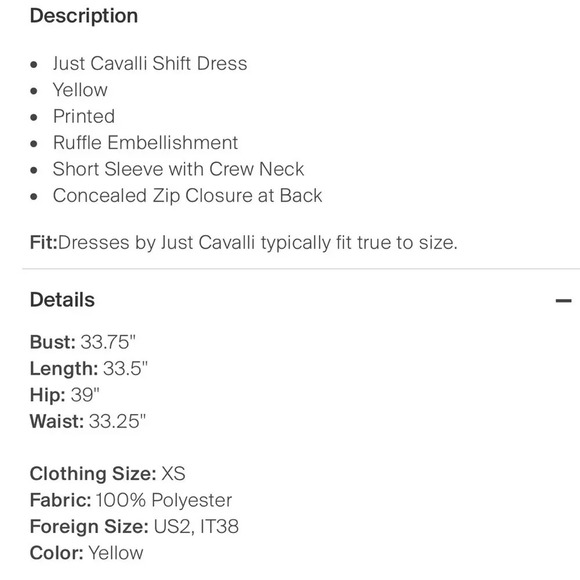 Just Cavalli dress size XS - Picture 4 of 4